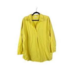 J.Jill Yellow Long Sleeve Popover Tunic Top 2X Cotton Modal